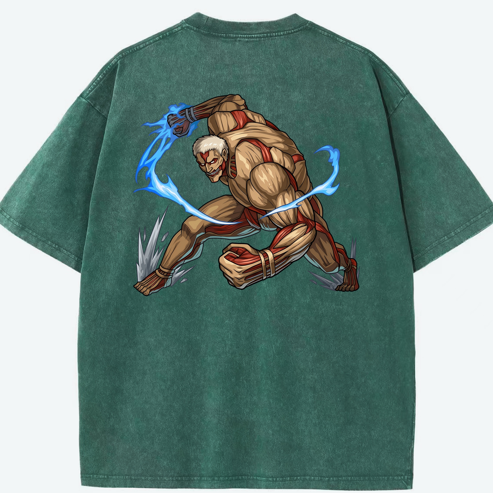 （画像用） 進撃の巨人 Attack on Titan 綿100% ヴィンテージ風 半袖Tシャツ（背面プリント）